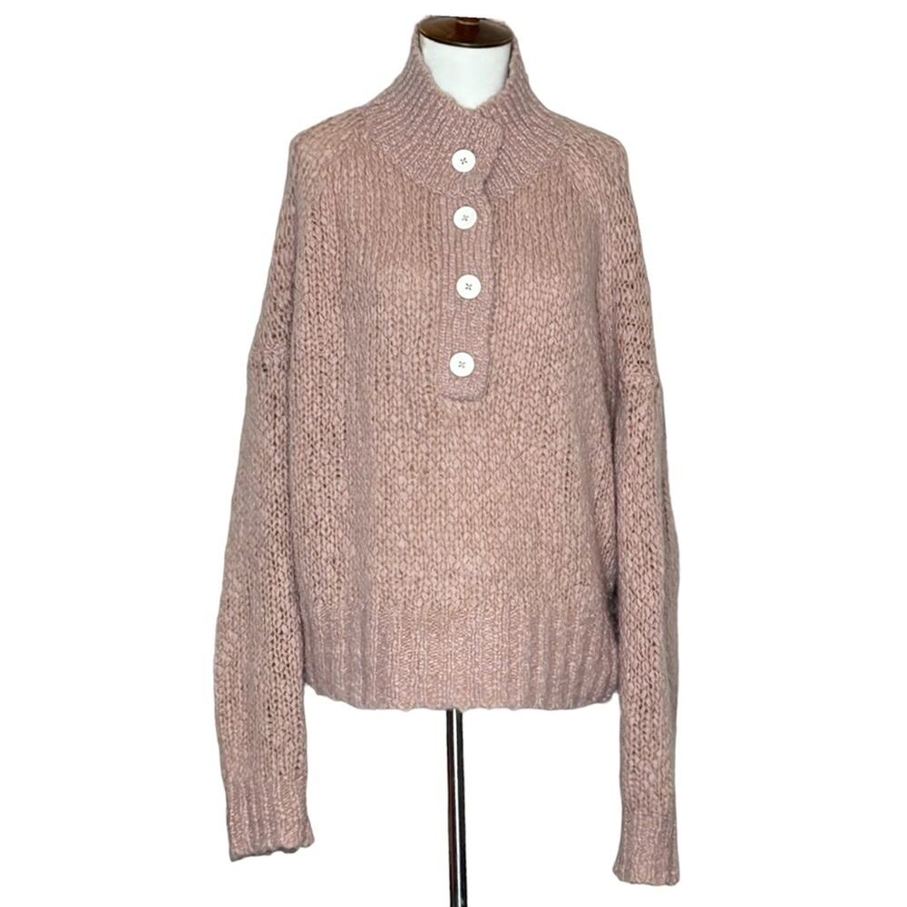 Everlane Pink Mauve Pullover Sweater Size Large.